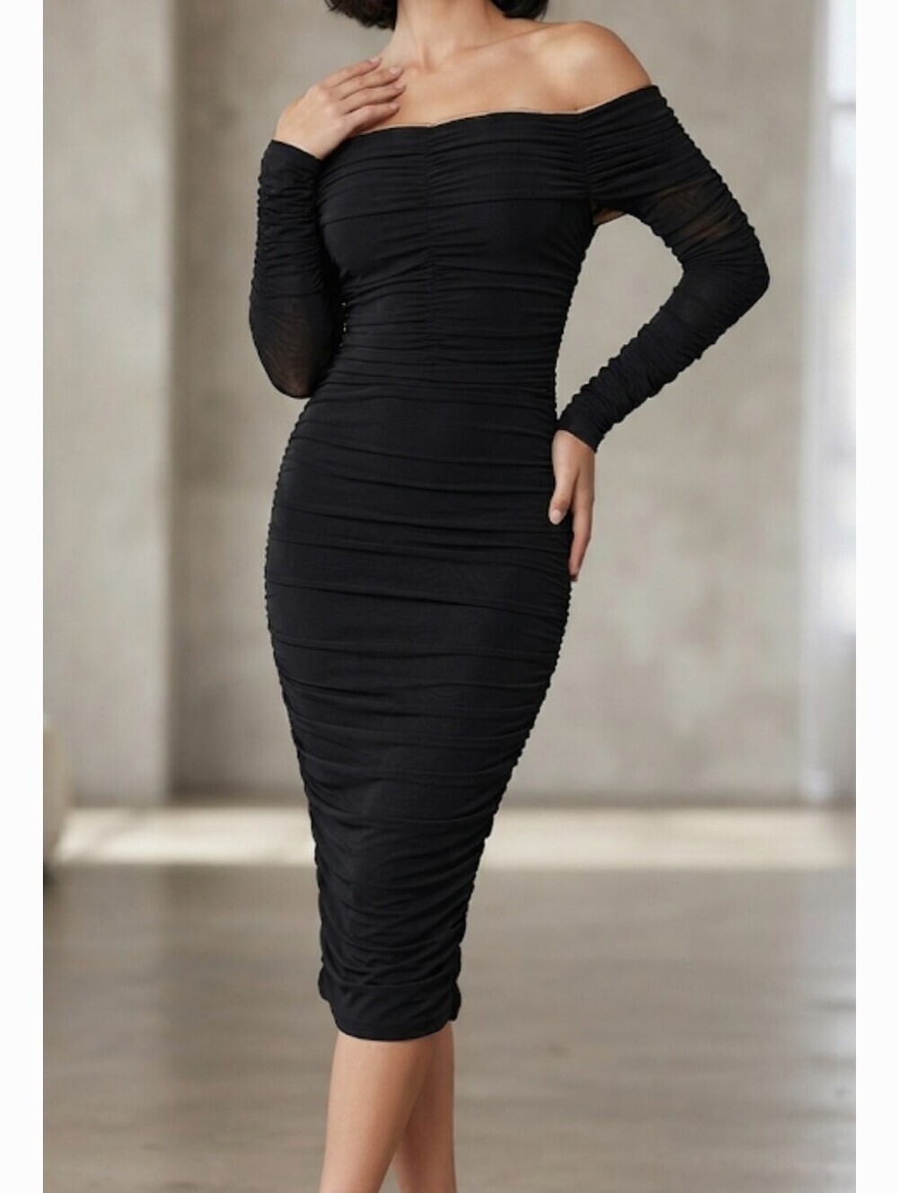 NWT Shein Women Dress long sleeve Midi sz M/6